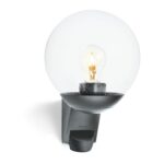 Steinel L 595 S Anthrazit – Sensor-Aussenwandleuchte mit 180° PIR & Glaskugel