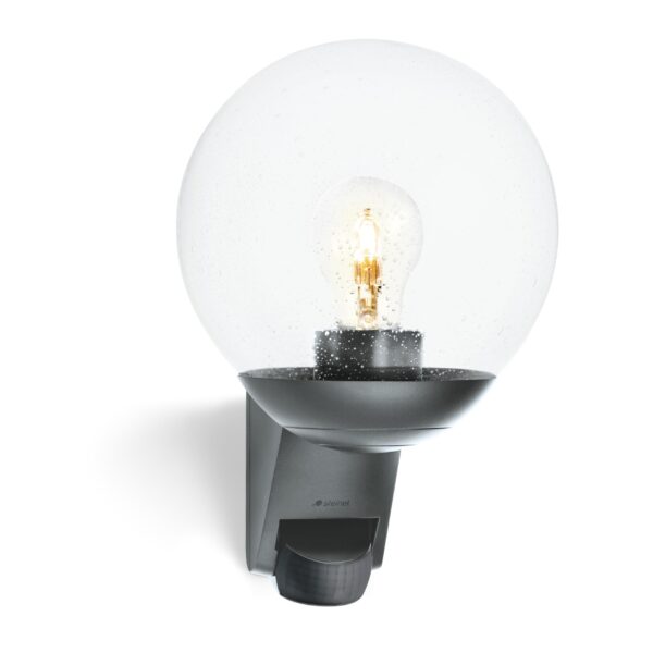 Steinel L 595 S Anthrazit – Sensor-Aussenwandleuchte mit 180° PIR & Glaskugel