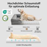 BEDSURE Orthopädisches Hundebett 89x63cm – Ergonomisches Hundesofa für Mittelgrosse Hunde – Bild 3
