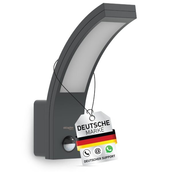 Oktaplex Rio LED Aussenwandleuchte mit Bewegungsmelder IP54 – 750lm warmweiss 3000K