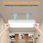 Toowell Akku-Deckenleuchte mit Bewegungsmelder – LED-Deckenlampe ohne Bohren & Stromanschluss – Bild 7