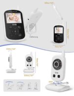 GHB Baby Monitor 2,4 Zoll mit Kamera & Nachtsicht – Videoüberwachung mit Temperatursensor – Bild 8