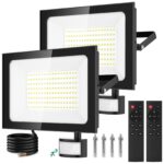 Viugreum 2er-Set 150W LED Aussenstrahler mit Bewegungsmelder – 15000 lm Flutlicht IP67