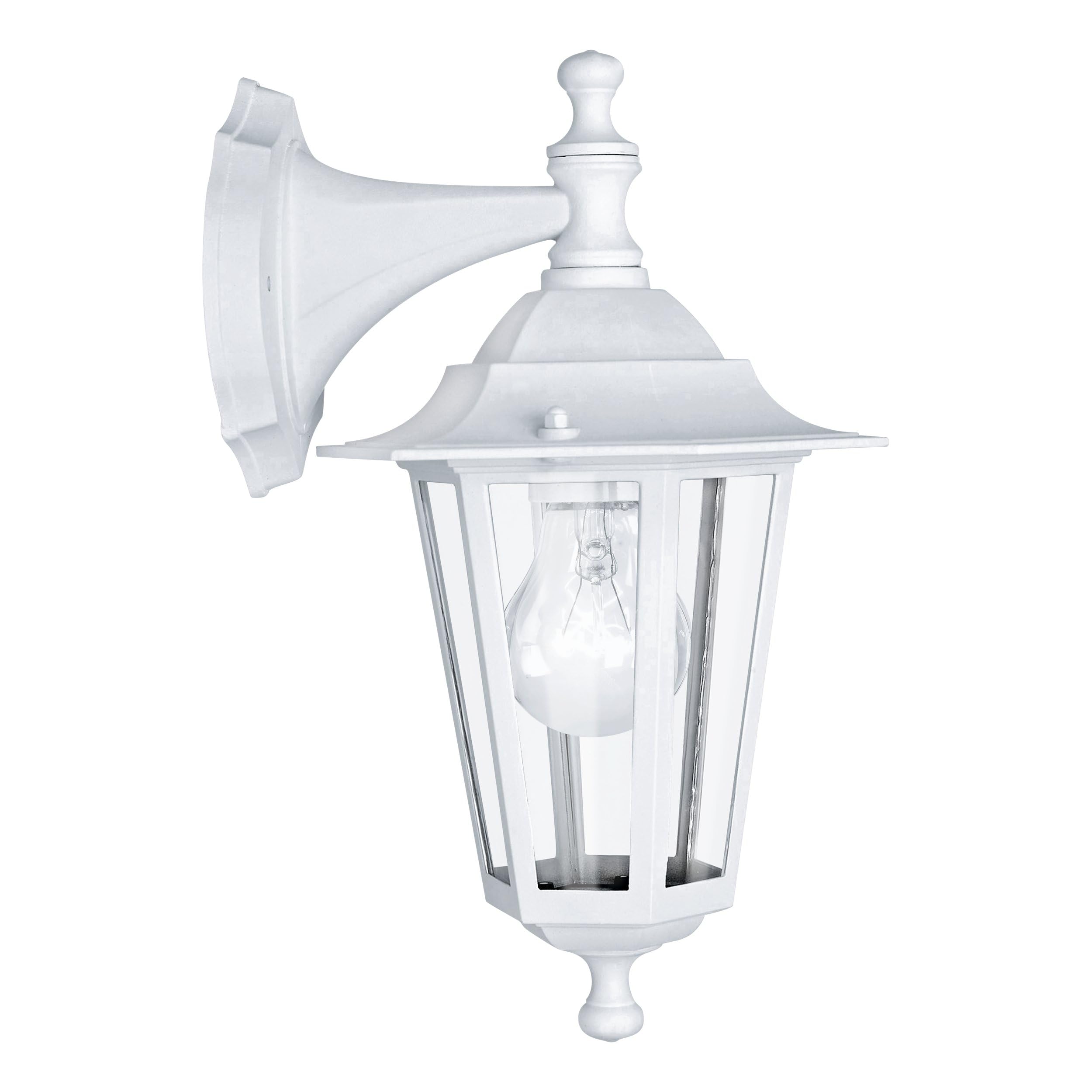 EGLO Laterna 4 Außen-Wandlampe – Klassische Laterne aus Aluguss & Glas, IP44