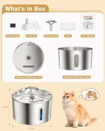 BalimoPet Katzenbrunnen Edelstahl 2,2L – Superleiser Trinkbrunnen mit Vierfachfilter – Bild 7
