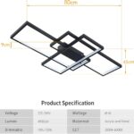 Qiaomao 65W LED Deckenleuchte 80cm Dimmbar – Farbwechsel 3000K-6000K mit Fernbedienung – Bild 4