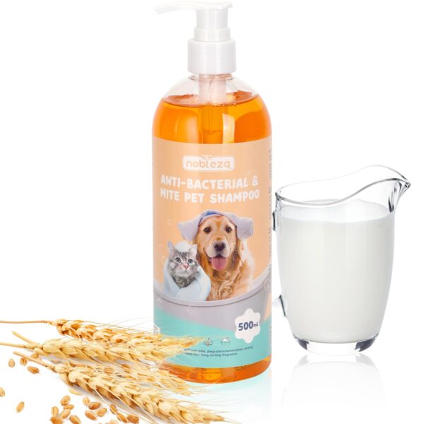 Nobleza Hundeshampoo 500 ml mit Zitronengrasextrakt – Anti-Juckreiz & Milben für Hunde & Katzen