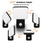 JVURICE Aussenwandleuchte mit Bewegungsmelder – 350° drehbar, IP65 wasserdicht – Bild 4