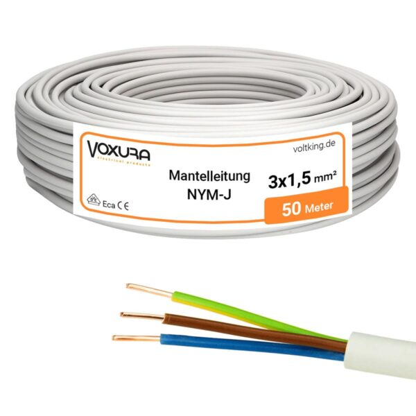NYM-J 3x1,5 mm² 50m Mantelleitung – Feuchtraumkabel Voxura für sichere Installationen
