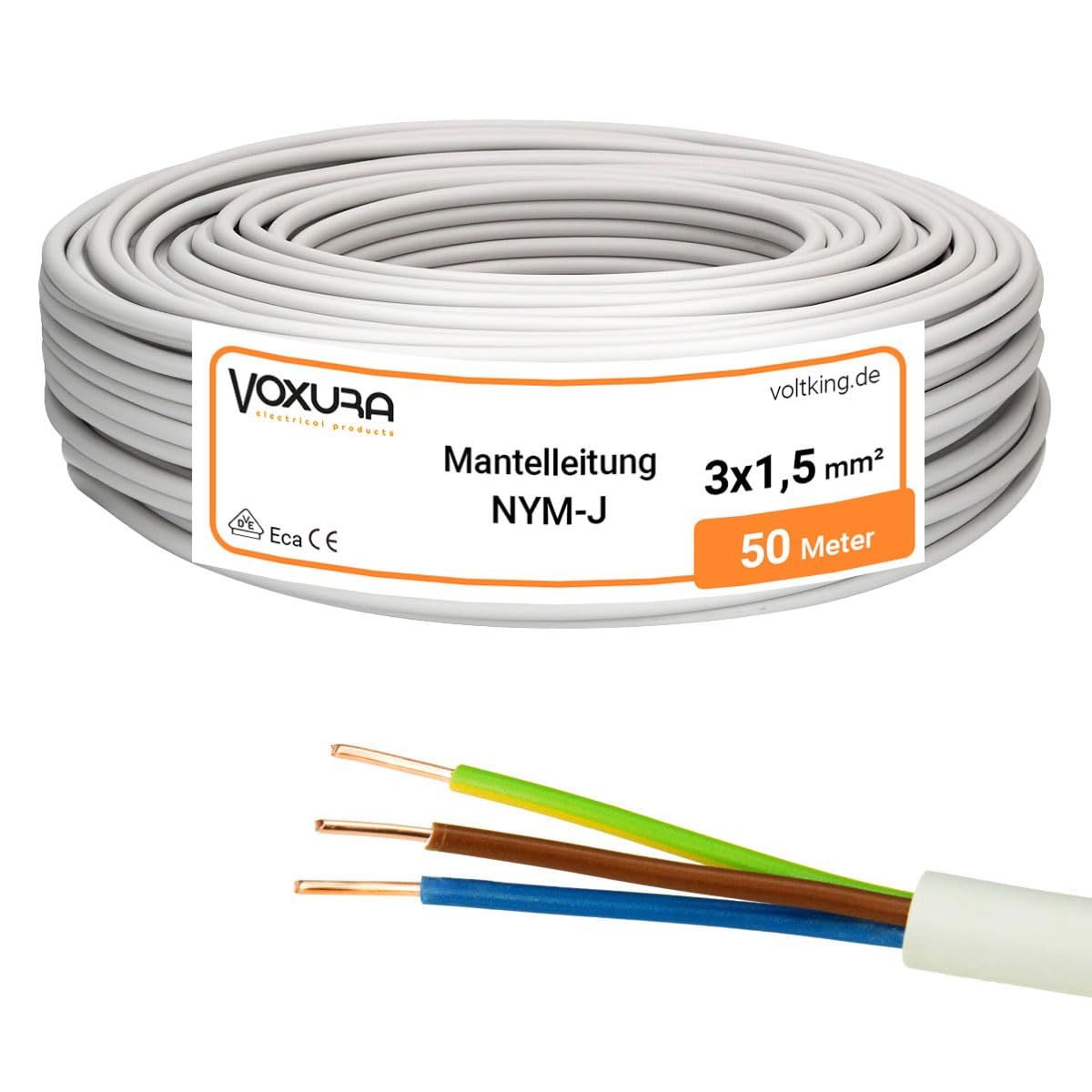 NYM-J 3x1,5 mm² 50m Mantelleitung – Feuchtraumkabel Voxura für sichere Installationen