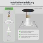 ALUSSO 10er Set Metall Einbaustrahler GU10 – 30° Schwenkbar, Werkzeuglose Installation für LED & Halogen – Bild 4