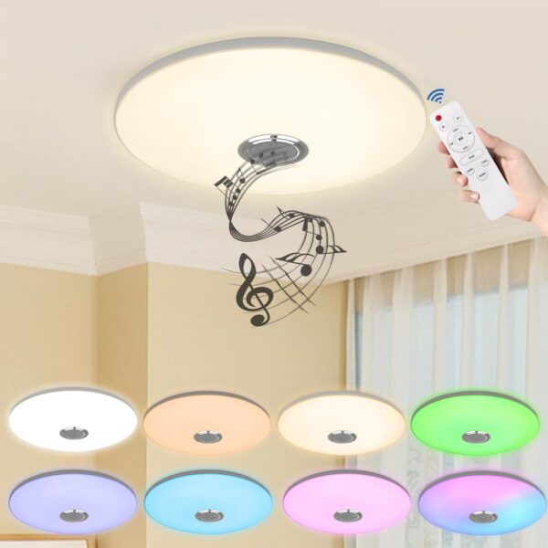 ACXIN 60W LED Deckenlampe mit Bluetooth Lautsprecher – Dimmbar, RGB Farbwechsel & App-Steuerung