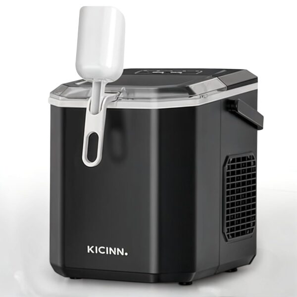 Kicinn Eiswürfelmaschine 12 kg/Tag – Kompakter Eisbereiter mit Selbstreinigung für Zuhause