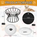 BRRDAQU 2er Katzennapf-Set Erhöht Keramik mit Metallständer – Ergonomisch für alle Katzen – Bild 2