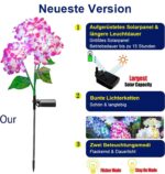 DooYard Solar Hortensie Gartenleuchten 3er Set – Farbwechsel & Zwei Lichtmodi – Bild 2