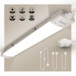 KUKUMAO Feuchtraumleuchte 60cm, 18W 2000LM 4000K – Wasserdichte LED Deckenleuchte für Werkstatt & Bad