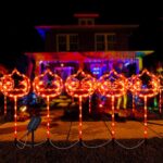 5er-Set Halloween Kürbis Solarleuchten – Wasserfeste Gartenleuchten mit 8 Lichtmodi – Bild 3