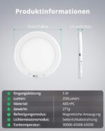 BOJIM Akku-Deckenleuchte mit Bewegungsmelder – USB-Aufladbar, Fernbedienung, IP44 – Bild 8