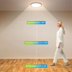 Yafido 24W LED Deckenleuchte mit Bewegungsmelder – Sensor Deckenlampe 3 Farben IP44 – Bild 3