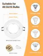 LED Einbaustrahler GU10 Set 10er – Schwenkbar 30° Ø 68 mm Weiss Matt – Bild 2
