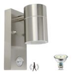 HiBay LED Aussenwandleuchte mit PIR-Bewegungsmelder 5W – Edelstahl IP44 für Aussen