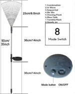 Joysing Solar Gartenleuchte Pusteblume mit 120 LED – 8 Modi Gartenstecker 2er Set – Bild 7