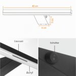 DILUMEN Spiegelleuchte 40cm 10W 1000lm mit Schalter – IP44 Badleuchte 4000K für Badspiegel – Bild 5