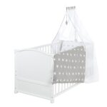 roba Babybett Little Stars 70x140 cm – Umbaubares Kinderbett mit Komplettausstattung