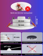 iLC LED Einbaustrahler 8W RGBW – 4er-Pack Deckenspots mit Fernbedienung & Farbwechsel – Bild 2