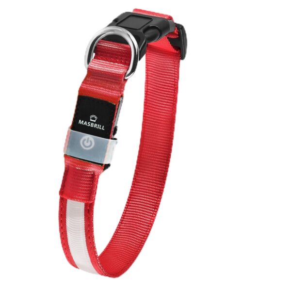 MASBRILL LED Leuchthalsband Hund Grösse S – USB-aufladbar mit 3 Lichtmodi