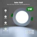 HOMEOW 20er Set LED Einbaustrahler 230V 7W – Dimmbar in 3 Farbtemperaturen für Badezimmer – Bild 4