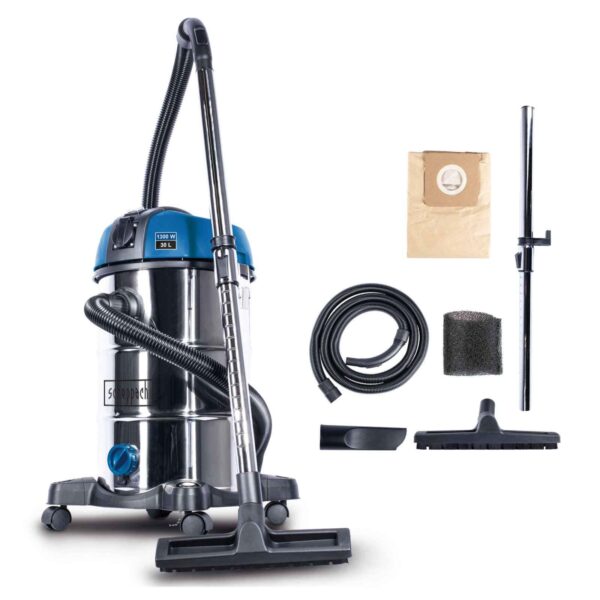 Scheppach NTS30 Premium 3in1 Nass- und Trockensauger 30L – Industriesauger mit Einschaltautomatik