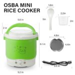 OSBA Elektrische Lunchbox 1 L mit 12 V Autoadapter – Tragbarer Reiskocher für unterwegs – Bild 2