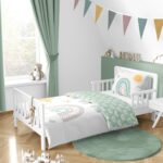 Kinderbettwäsche 100x135 cm aus 100% Baumwolle – Boho Regenbogen Design für Babys & Kleinkinder – Bild 2