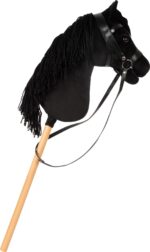 small foot Hobby Horse Eddie schwarz – Steckenpferd mit abnehmbarem Holzstab für Kinder ab 3 Jahren – Bild 8