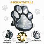 Dhqkqg 6er Set Solar Bodenleuchten mit Pfotenabdruck-Design – Warmweiss Gartenbeleuchtung für Aussen – Bild 5