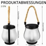 2er Set Solar Laterne mit tanzenden Flammen – LED Gartenleuchte wetterfest für Balkon & Camping – Bild 2