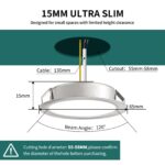 KYOTECH 3W LED Einbaustrahler 230V, dimmbar, IP44 – 3er Set Nickel, 3000K Warmweiss – Bild 2