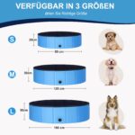 Ezilif Faltbarer Hundepool 80x20cm – Rutschfest & Verschleissfest für Grosse & Kleine Hunde – Bild 2