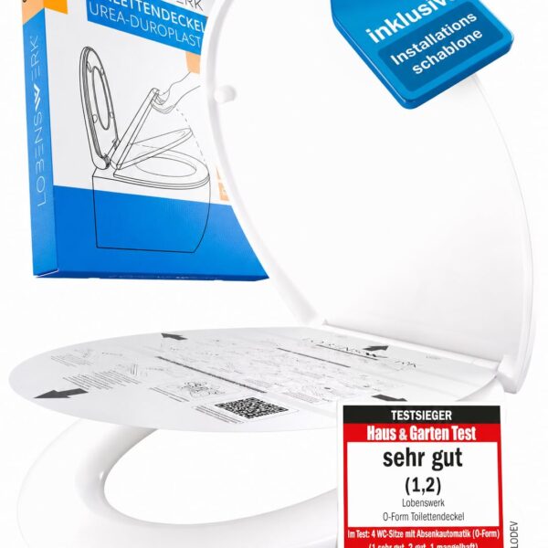 LOBENSWERK Toilettendeckel mit Absenkautomatik – Premium WC-Sitz mit Quick-Release & Easy-Install