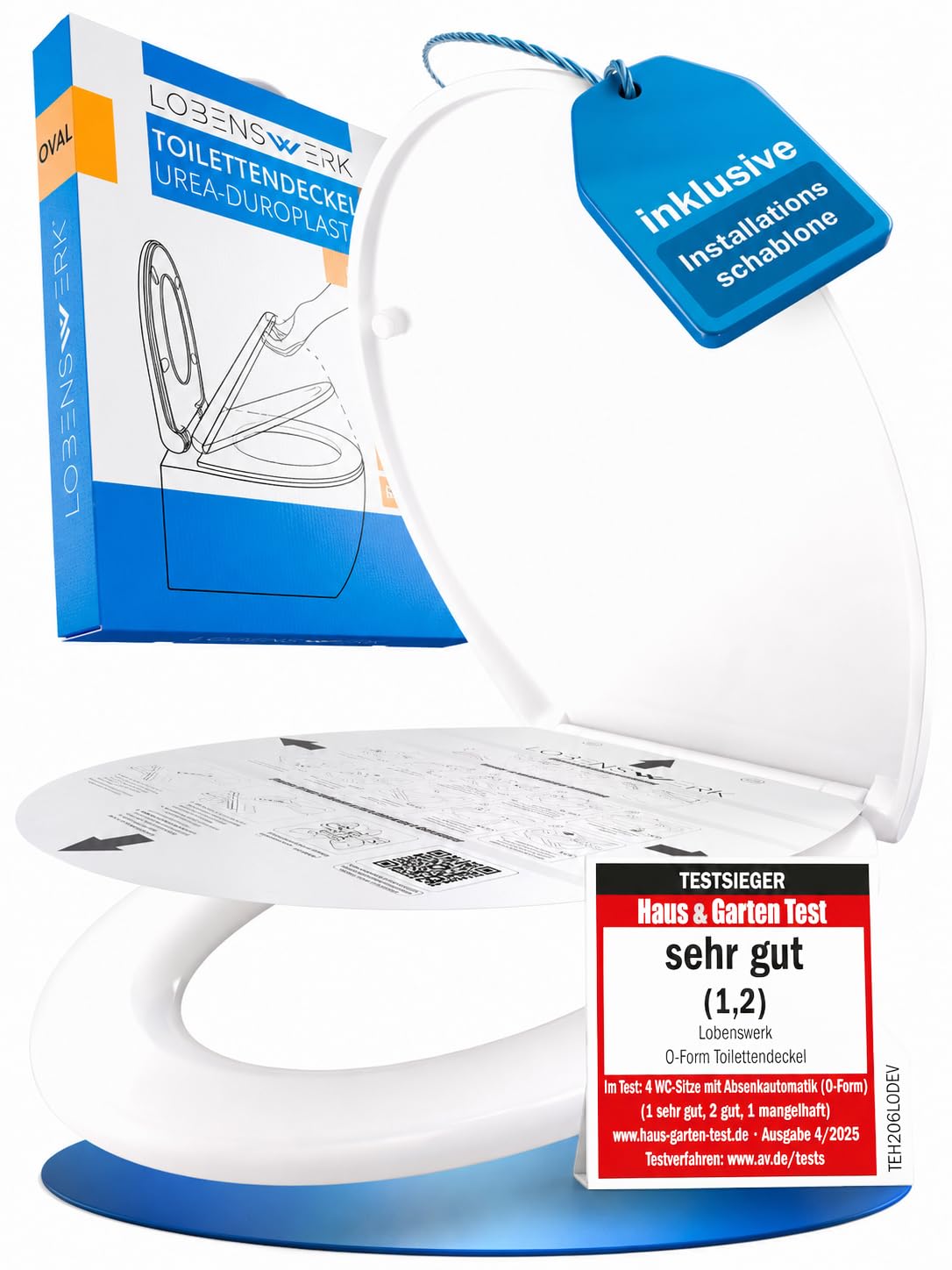 LOBENSWERK Toilettendeckel mit Absenkautomatik – Premium WC-Sitz mit Quick-Release & Easy-Install