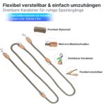 LeileiPaws 3 m Verstellbare Multifunktions-Hundeleine aus Nylon & Leder – Führleine für alle Hunderassen – Bild 8
