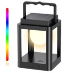 Collasis Solar-Campinglaterne mit 10 RGB-Farben & Type-C Aufladung – IP54 Wasserdicht für Garten & Terrasse