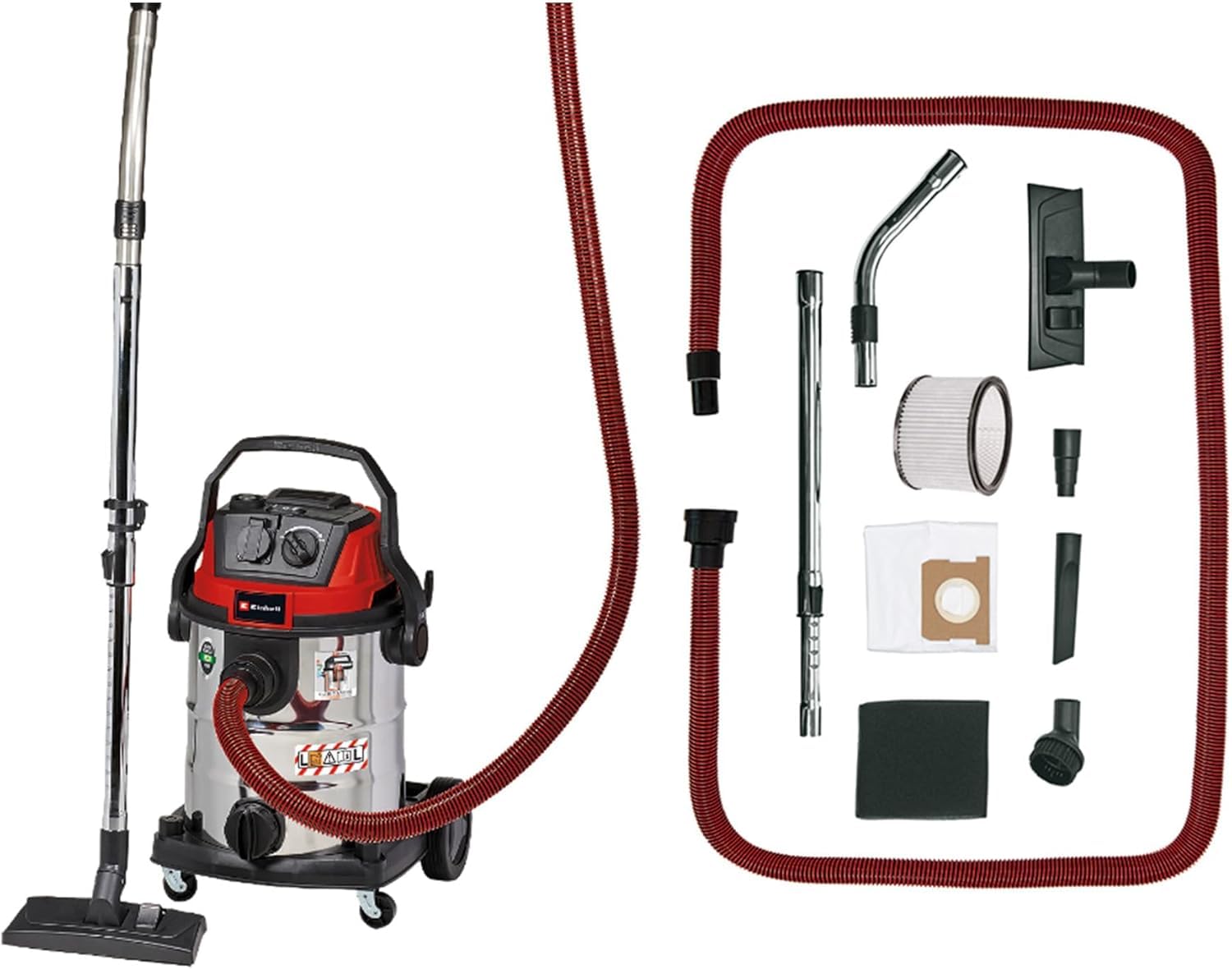 Einhell Nass-Trockensauger TE-VC 2025 SACL – 25 L Edelstahl, Staubklasse L