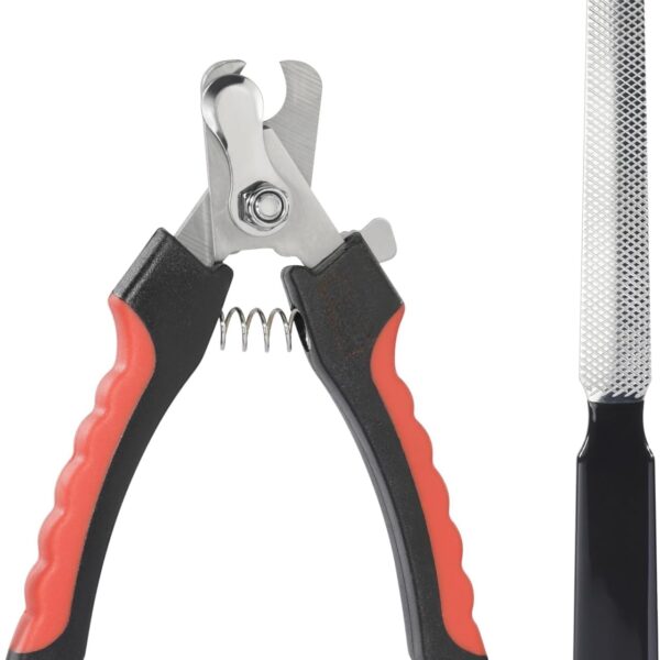 NAILAO Krallenschere für Haustiere mit Sicherheitsmechanismus & Nagelfeile – Profi-Set