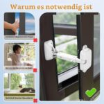 SAFELON Fenstersicherheitsbegrenzer 2er Set – Kindersicheres Fensterschloss mit verstellbarer Öffnung – Bild 3