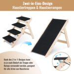 Vigevee Hundetreppe 2-in-1 Hunderampe – 4-stufig, klappbar, bis 80 kg Tragfähigkeit – Bild 2