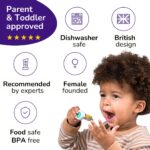 doddl 2-teiliges Besteckset für Kleinkinder – Ergonomisches Löffel- und Gabelset ab 1 Jahr, Aqua – Bild 6