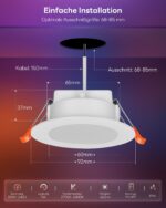 VARICART LED Einbaustrahler 6er Set RGB Alexa – 7W 660LM Smart Spots 230V IP44 – Bild 3