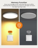 Matane LED Deckenleuchte Ø30cm mit Nachtlicht – 24W Panel Lampe 3 Farben für Schlafzimmer – Bild 4